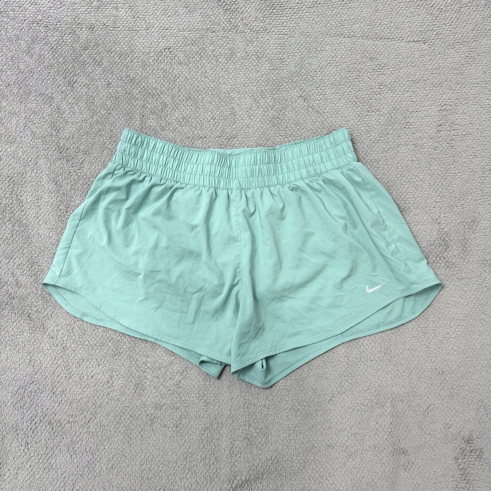 Nike Dri-FIT Running Shorts Womens L Mint Green Elastic Waist Activewear
